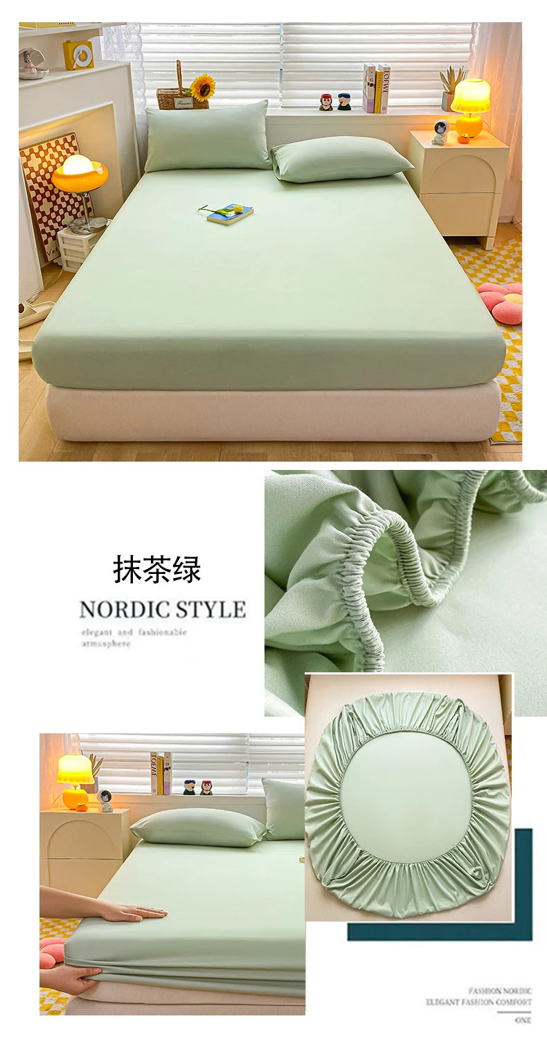 Soft Cotton Fitted Bed Sheet with Elastic Mattress Cover Quick Pick Grocers
