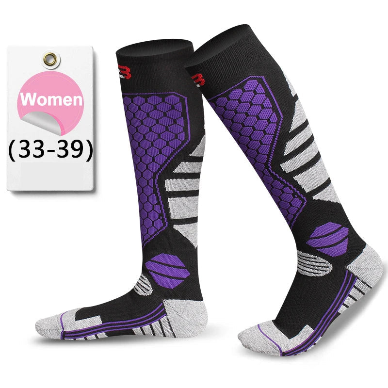 GTUBIKE 1 Pair Winter Warm Ski Stockings Thickening Hiking Socks for Women Men Anti-Cold Skiing Outdoor Sport Stockings Snow Quick Pick Grocers