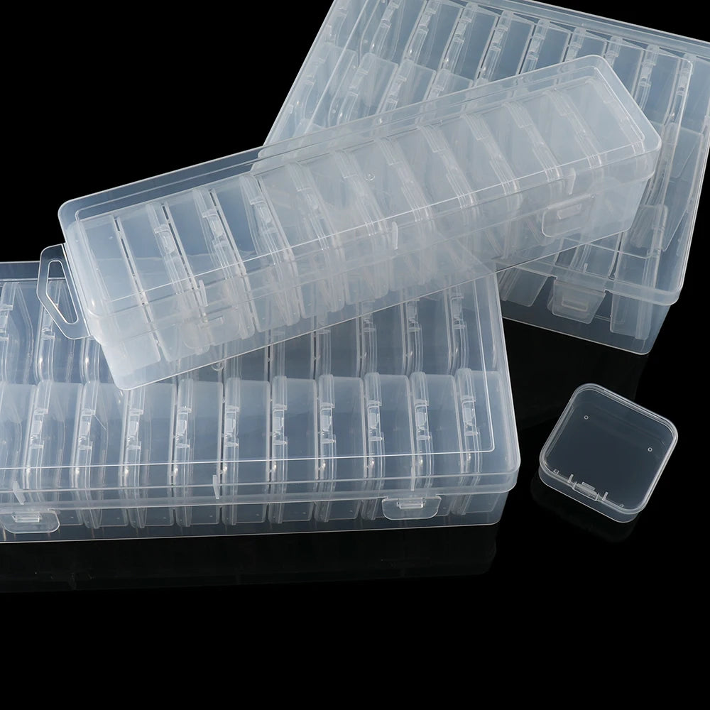 Bead Organizer Box 12/24/30Pcs Small Clear Plastic Bead Storage Containers with Hinged Lid for Storage Crafts Jewelry Organizer Purest Peak