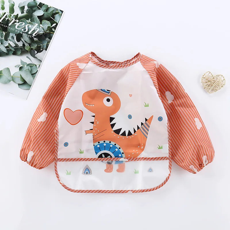 Waterproof EVA Full Sleeve Baby Bibs Children Apron Long Sleeve Feeding Smock Kids Eating Breastplate Infant Scarf Clothing Quick Pick Grocers