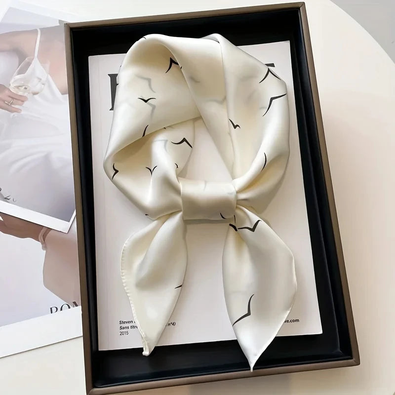 Fashion Luxury Brand 70cm Silk Square Scarf Women Satin Neck Tie Female Hair Bandana Headkerchief Shawl Wrap Hijab Echarpe Quick Pick Grocers