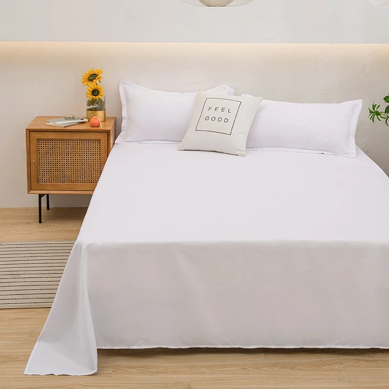 One solid color simple sheet Machine washable single double bed linen Student dormitory sheet (pillowcase not included) Quick Pick Grocers