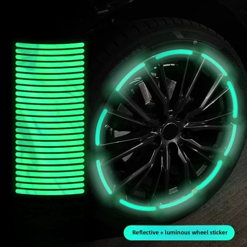 Car Wheel Hub Reflective Stripes - Safety Tire Warning Stickers for Night Driving Econic Blanks