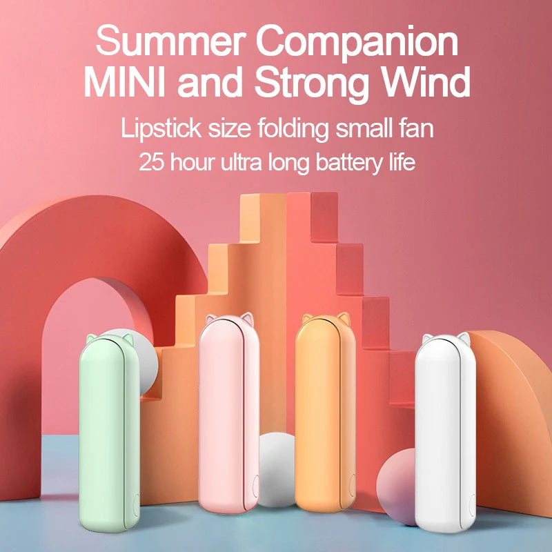 Foldable Small Fan Portable and high-power Hand Held Portable Mini Fan Rechargeable Hand USB Charge Fan Quick Pick Grocers