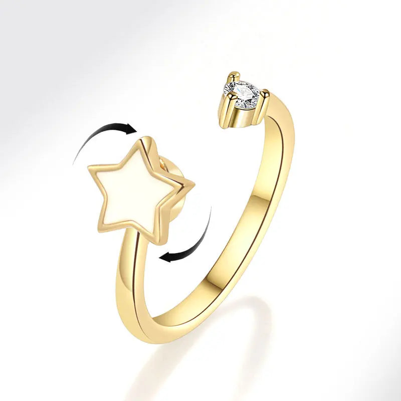 VENTFILLE 925 Sterling Silver Sunflower Diamond Zircon Rotatable Ring For Women Gift Relieve Stress Ring Jewelry Wholesale Quick Pick Grocers