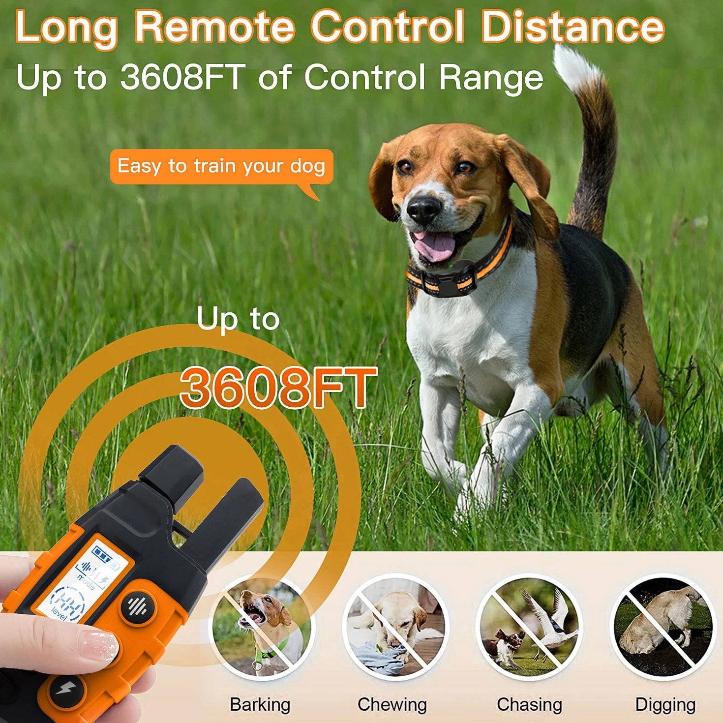 3300Ft Electric Dog Training Collar Remote Control Waterproof Pet BehaviorFor 5-120lbs Puppy With Shock Vibration Quick Pick Grocers