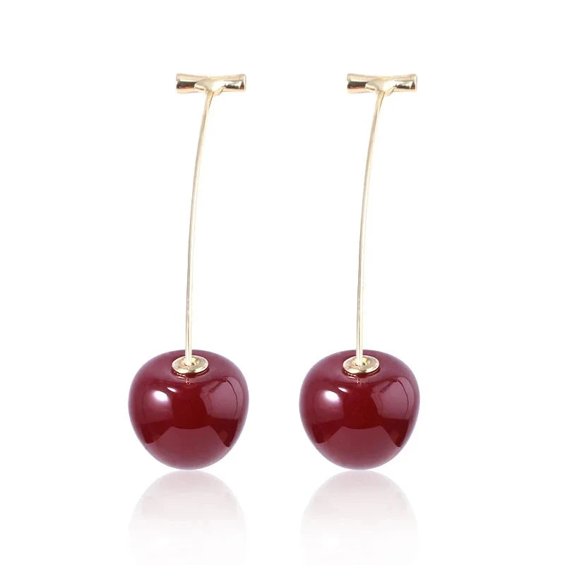 Anime JoJo Bizarre Adventure Drop Earrings Cosplay Props Kakyoin Noriaki Cherry Earrings Ear Clip Men Girl Jewelry Gift Econic Blanks