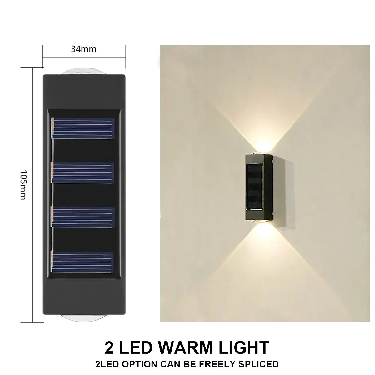 LED Solar Lights Outdoor Solar Wall Lamp Up And Down Light Illuminate for Garden Yard Street Decoration Solar Powered Light Quick Pick Grocers