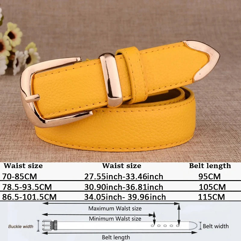 Fashion Women Genuine Leather Belts High Quality Gold Buckle Best Matching Dress Jeans Belts for Lady LB2146 Quick Pick Grocers