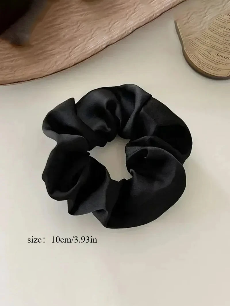1/3PCS Vintage Silk Hair Scrunchies Elastic Hair Bands Solid Color Women Girls Headwear Ponytail Ties Rope Hair Accessories Quick Pick Grocers