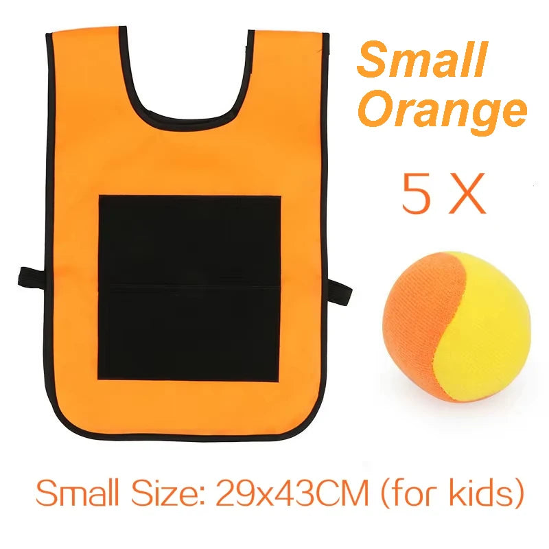 Sticky Dodge Ball Game Vest Outdoor Sports Toy Jersey Fabric  Props Throw Catch Soft Fleece Balls Safe for Kids Teens Adults Quick Pick Grocers