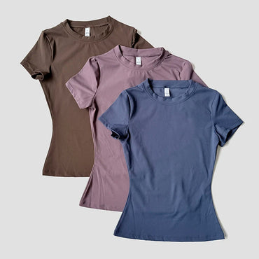 Women Yoga Top Seamless Sport T Shirts Fitness Clothes Short Sleeve Yoga Shirt Gym Top Running  Active Wear Quick Pick Grocers