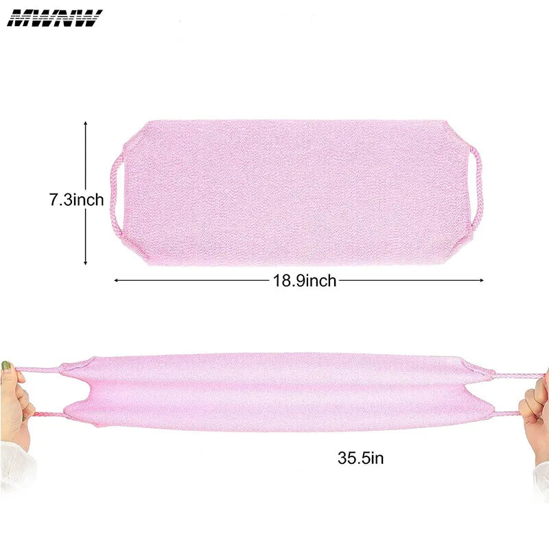 High Elasticity Frosted Long Shower Towel Shower Body Brush Bathing Massage Back Body Exfoliating Bathroom Wash Brush Bath Tools Quick Pick Grocers