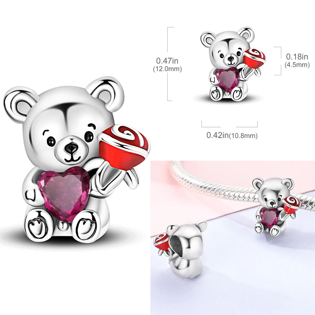 2025 Hot Sale Charms Bead 925 Sterling Silver Pink Butterfly Luminous Firefly Dangle Fit Bangle Bracelet Necklace DIY Jewelry Econic Blanks