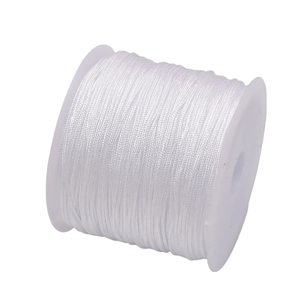 50Yds 0.8mm Crafts Nylon Cord For Jewelry Making Beading Braided Nylon Satin String for Bracelets Rattail Trim Chinese Knot Econic Blanks