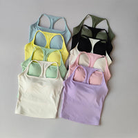 Sports and Fitness Vest with Chest Pad Summer Shockproof Beauty Back Nude Feeling Suit Pilates Training Yoga Top Yoga Clothing Quick Pick Grocers