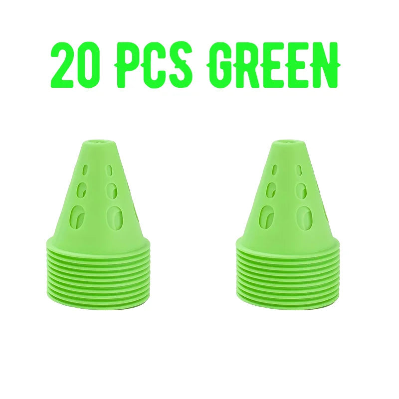 20/40/60 PCS Colorful Windproof Skate Marker Cones Roller Football Marking Cup Soccer Training Equipment Quick Pick Grocers