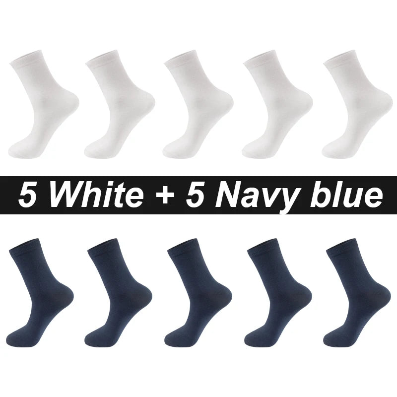 10Pairs/Lot Men Combed Cotton Socks Black Casual Business Breathable High Quality Man Sock New For Male Plus Size EU38-48 Quick Pick Grocers