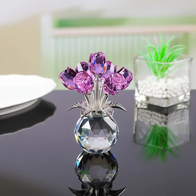 Colourful Rose Bouquet - For Anniversary, Mother's Day, Valentine's Day Crystal Rose Bouquet - Eternal Rose Decorative Gift Quick Pick Grocers