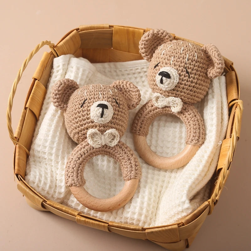 Baby Toys Crochet Animal Rattle Cartoon Music Rattle Toys for Baby Kawaii Teether Rattle Baby Toy 0 12 Months Montessori Toys Purest Peak
