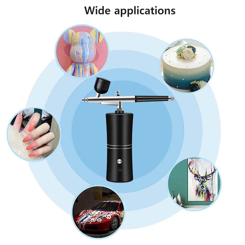Airbrush with Compressor for Nail Painting Portable Cordless Airbrush Mini Airbrush Sprayer Gun for Nail Art Cake Painting Econic Blanks