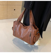 Soft Interior Compartment Shoulder Bags 2026 High Quality Contrasting Colors Bags for Women Fashion Zipper Pu Women's Handbags Quick Pick Grocers