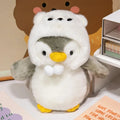 New Cute Penguin Plush Toy Baby Comforting Sleep Doll Fluffy Penguin Wearing Clothes Hats Stuffed Animal Pillow Birthday Gifts Purest Peak