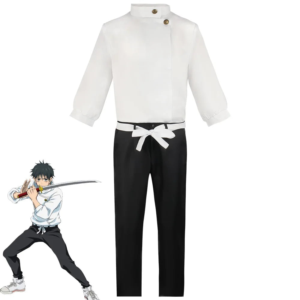 Anime Jujutsu Kaisen Yuta Okkotsu Cosplay Costume Men Women Halloween Party Uniforms Tops + Pants + Belt Quick Pick Grocers