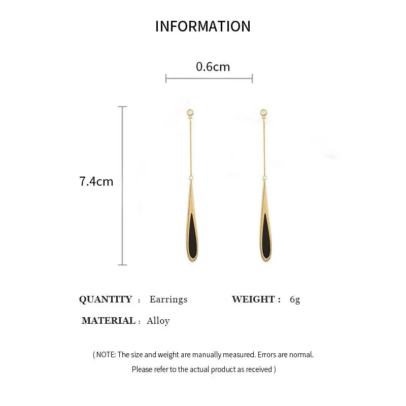 Simple Geometric Square Drop Earring For Women Korean Fashion Gold-color Line Long Tassel Dangle Earrings Party Jewelry Gift Econic Blanks