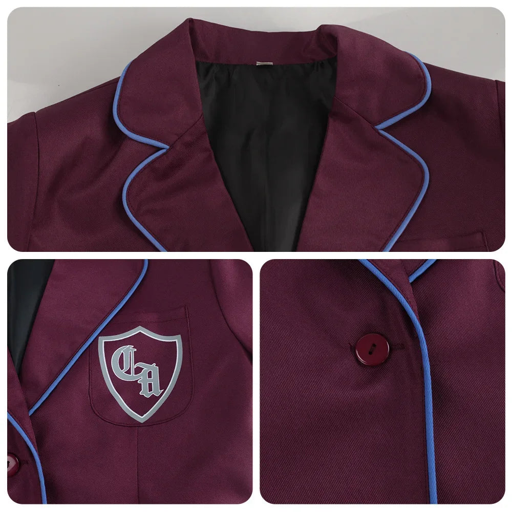 Movie Matilda Cosplay Costume School Uniform Coat Skirt Tie Roald Dahls Matilda the Musical Costume Suit Kids For Girls Women Quick Pick Grocers