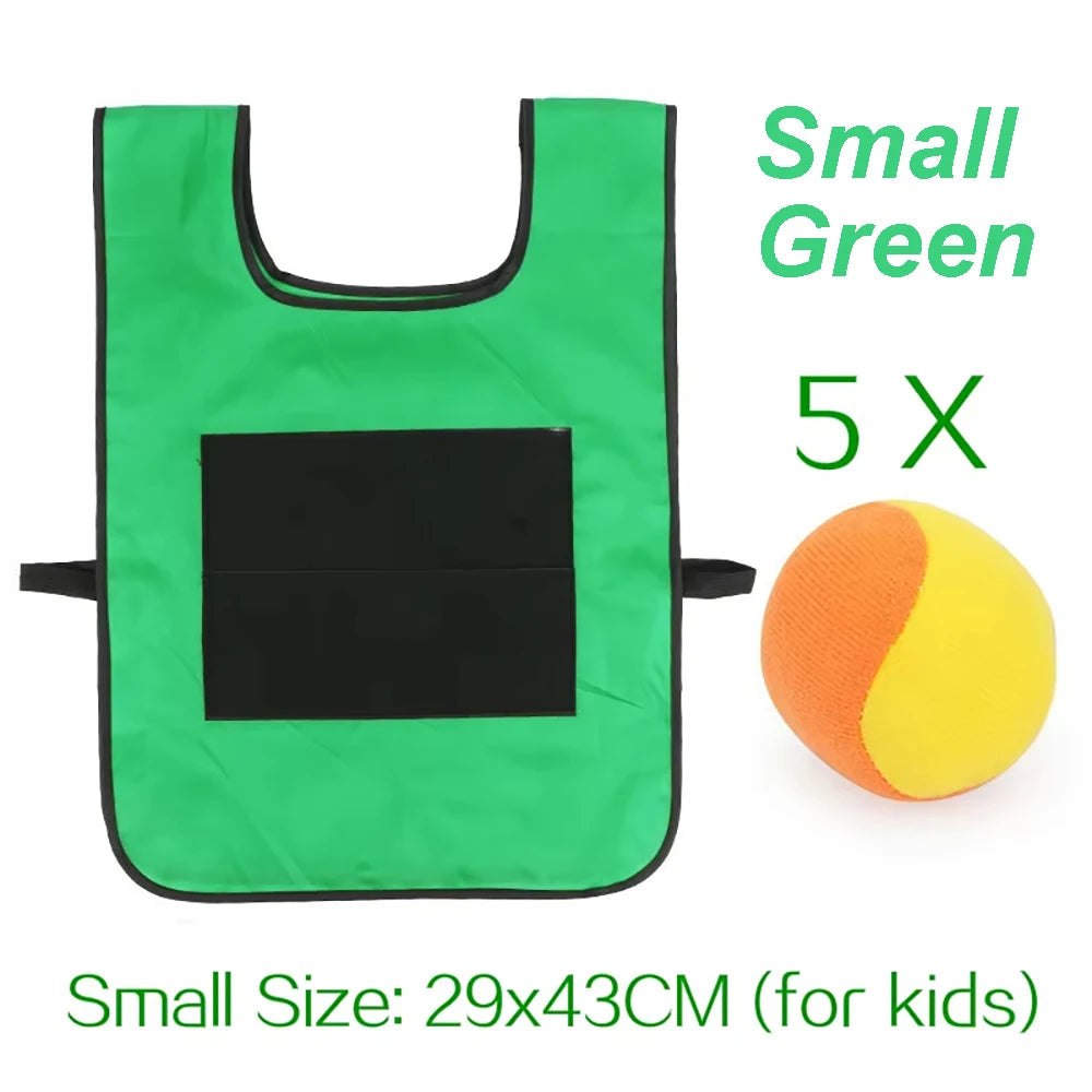 Sticky Dodge Ball Game Vest Outdoor Sports Toy Jersey Fabric  Props Throw Catch Soft Fleece Balls Safe for Kids Teens Adults Quick Pick Grocers