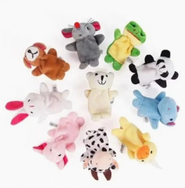 Cartoon Finger Puppets – 1/5/10pcs Plush Hand Dolls for Kids Econic Blanks