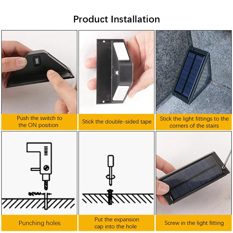 8Pcs LED Solar Step Lights, Waterproof Outdoor Stair Lights, Solar Deck Lights Outdoor Solar Landscape Lighting for Yard, Patio Quick Pick Grocers
