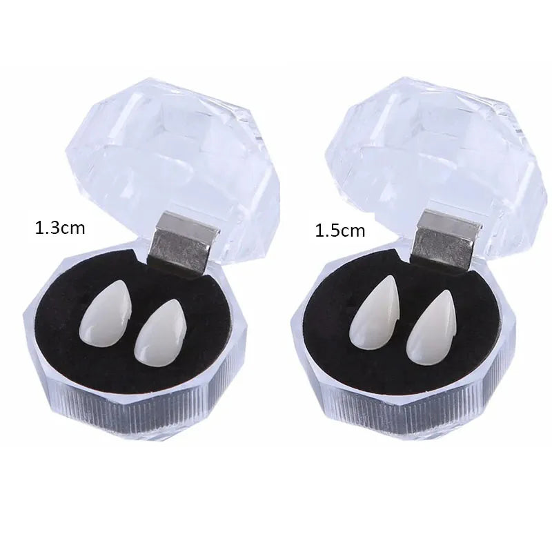 Vampire Teeth Fangs Dentures Props Halloween Costume Props False Teeth Solid Glue Denture Adhesive Halloween Party Decor Quick Pick Grocers