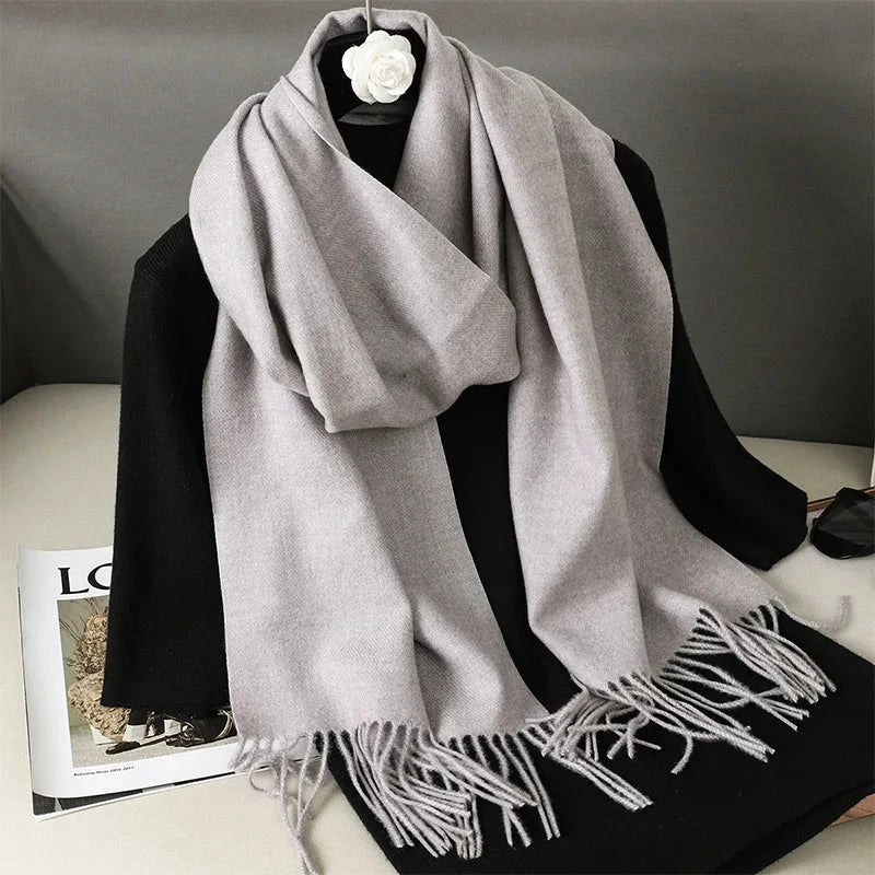 62Color Solid Women Winter Scarf Warm Thicken Cashmere Shawl Outdoor Fashion Luxury Tassels Pashmina Lady Wrap Windproof Scarves Econic Blanks
