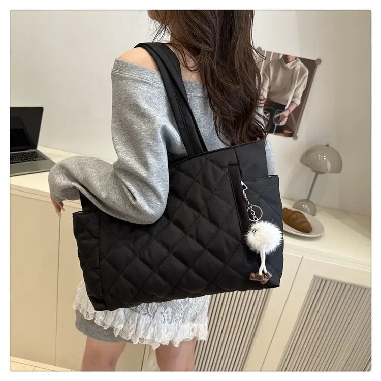 Rectangular Large Capacity Single Shoulder Bag for Commuting To Work Korean Style Women's Tote Bag Lightweight Casual Handbag Quick Pick Grocers