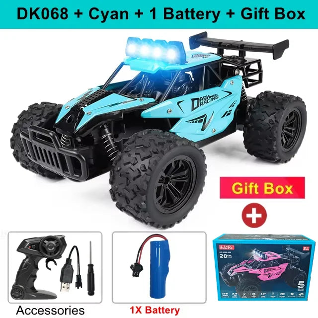 Remote Control Car RC Drift Racing 1:16 Vehicle Off Road Alloy 2.4G Radio High-Speed Trucks With LED Light Climbing Gift Kid Toy Econic Blanks