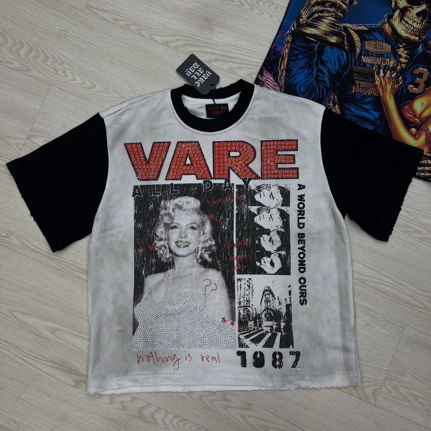 2026 New Fashion Streetwear Shinning Diamond Baggy Tshirts for Men and Women Short Sleeve Rhinestone Cotton Top Tees Oversized Quick Pick Grocers