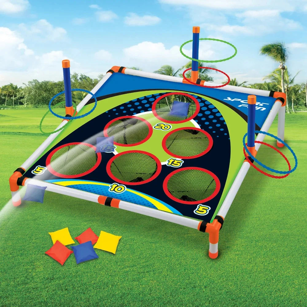 Portable Cornhole Throwing Circle Ferrule Board Set Easy Assemble Fun Kids Interactive Adults Outdoor Yard Toss Game Toy Econic Blanks