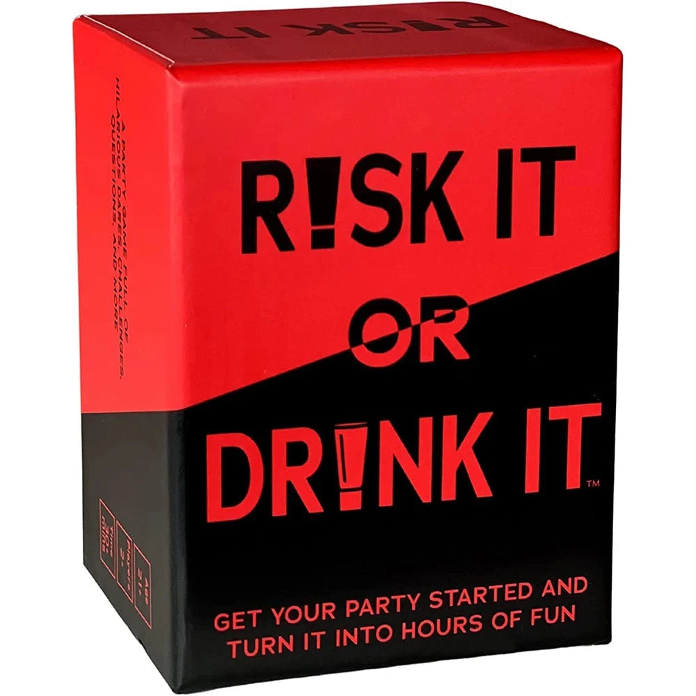 Risk It Or Drink It Fun Party Game For College Card Game Drinking Game Pregame Night Hilarious Dares Challenges  Questions Adult Econic Blanks