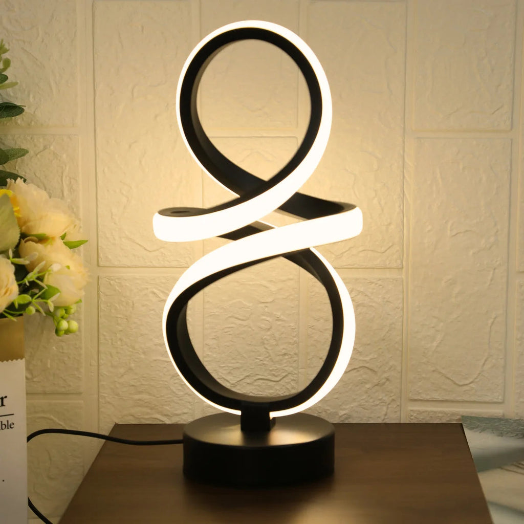 Creative spiral LED table lamp, adjustable in 3 colors, USB power supply, suitable for home bedrooms, offices, and study rooms Quick Pick Grocers