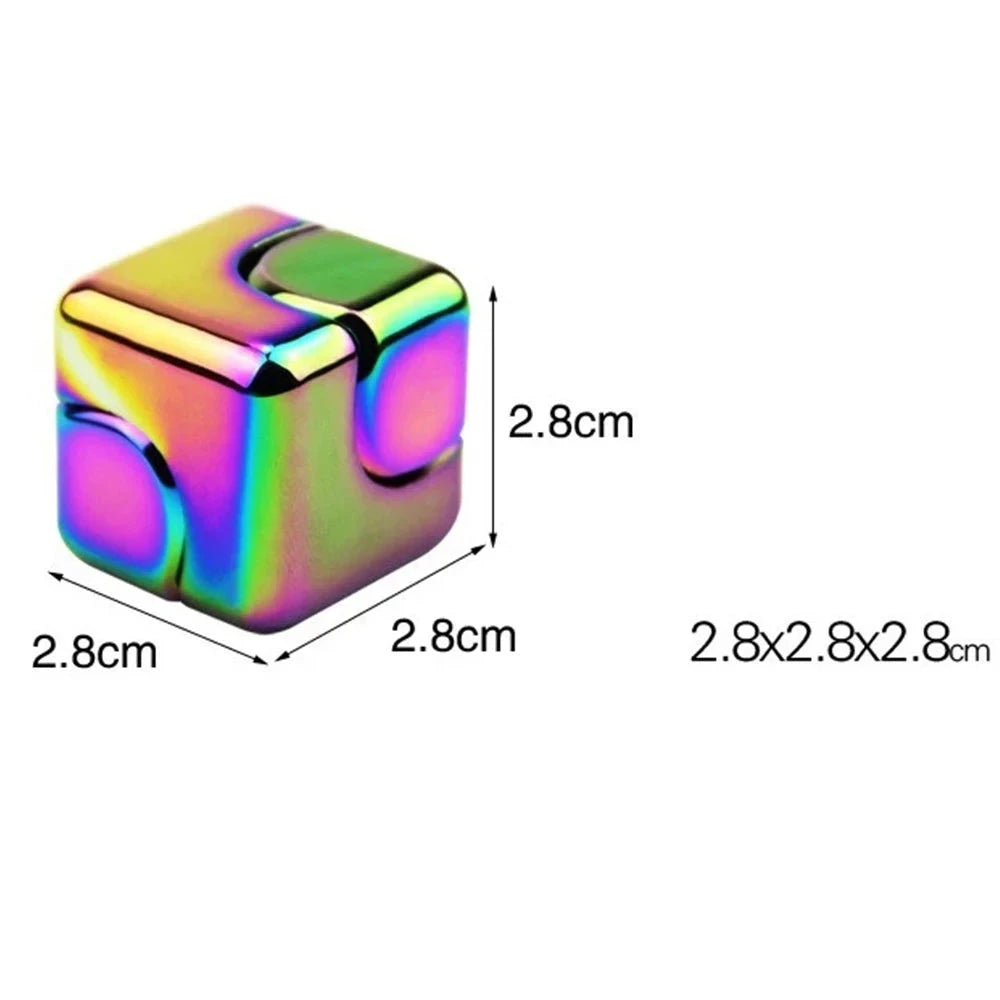 Square Decompression Spinning Top Dice Cube Anti-Anxiety Fingertip Toys Hand Fidget Spinner Vent Toys Flipo Flip For Children Econic Blanks