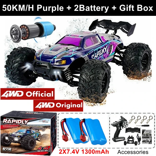 4WD Remote Control Car Off Road 4x4 RC High Speed Buggy Truck Super Brushless 50 or 80KM/H Fast Drift Racing Toy Kids Adults Econic Blanks
