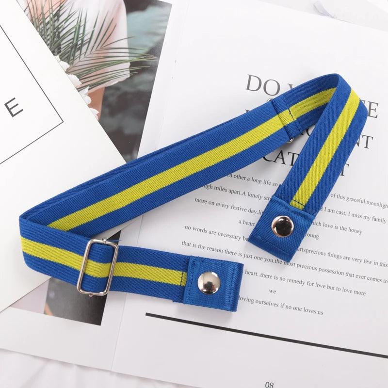 Elastic Belt Without Buckle Canvas Women Buckle Free Belt Ladies Jeans Pants Waist Lazy Belt Stretch No Buckle Invisible Belt Quick Pick Grocers