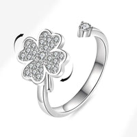 VENTFILLE 925 Sterling Silver Sunflower Diamond Zircon Rotatable Ring For Women Gift Relieve Stress Ring Jewelry Wholesale Quick Pick Grocers
