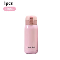200/350ml Cute Mini Thermos Cup Stainless Steel Thermal Coffee Mug Portable Vacuum Flask Insulated Water Bottle with Button Lid Quick Pick Grocers