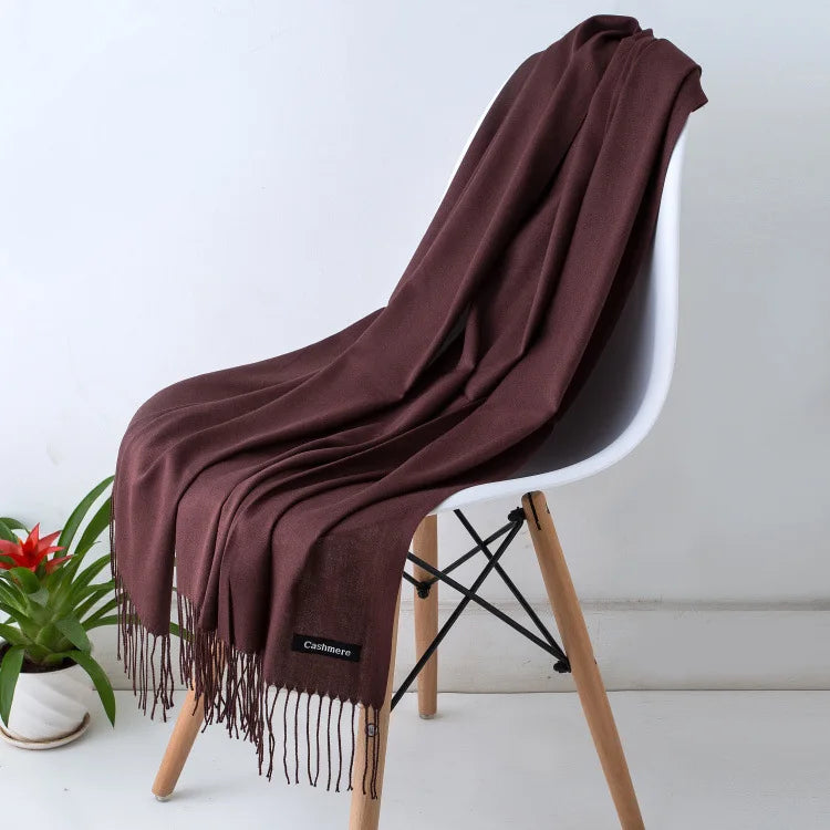 Fashion Solid Scarf Women Cashmere Soft Winter Warm Scarves Hijab Female Long Headband Shawl Wraps Bandana Foulard 2022 Echarpe Quick Pick Grocers