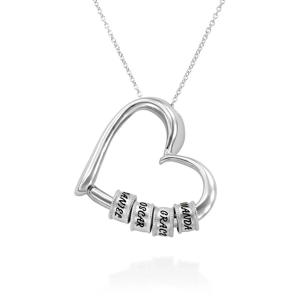 Personalized Names Heart Necklace Custom Family Names Beads Necklace Personalized Mother's day Gift Quick Pick Grocers