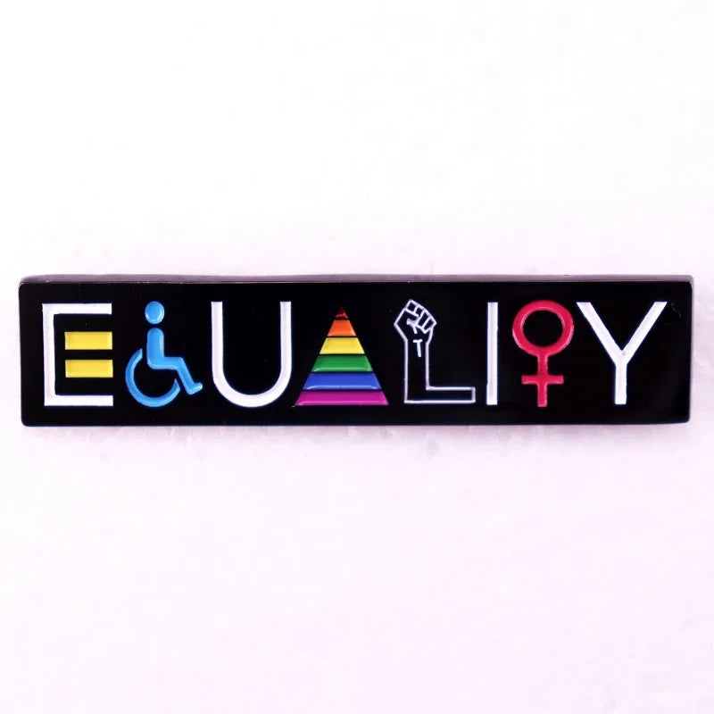 Rainbow LGBT Encourage Letters Metal Enamel Badge Gay Lesbian Asexual Transgender Adaptive Lapel Pin Jewelry Gifts Accessories Quick Pick Grocers