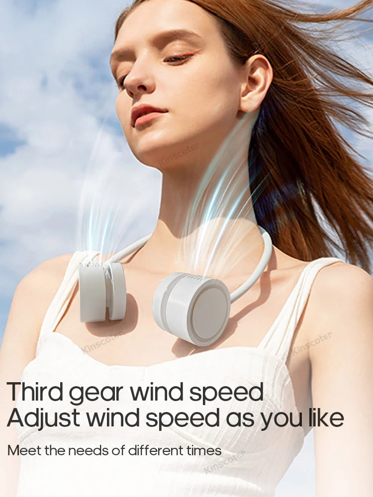New Hanging Neck Fan Portable Cooling Fan Air Cooler USB Leafless Bladeless Neckband Mini Rechargeable Electric Fans Quick Pick Grocers